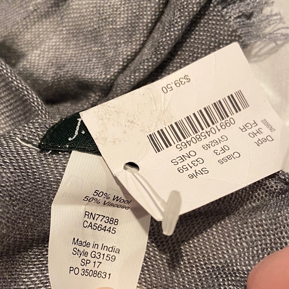 J. Crew Charcoal Polka Dot Scarf - Picture 2 of 2